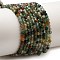 Natural Indian Agate Beads Strands, Faceted, Round, Colorful, 2mm, Hole: 1mm