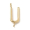 304 Stainless Steel Letter Connector Charms, Real 14K Gold Plated, Letter U, 12x4.5x2mm, Hole: 1.2mm