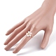 Blumenkupferdraht umwickelte Perlenfingerringe RJEW-TA00027-3