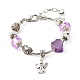 Cuore angelo fiori di trifoglio braccialetto europeo per ragazze adolescenti BJEW-JB06849-2