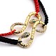 Paar verstellbare Nylonfaden geflochtene Perlen Armbänder BJEW-JB05449-2