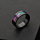 316l外科用ステンレス鋼ワイドバンドフィンガー指輪  ガンメタ色  usサイズ6（16.5mm） RJEW-T005-6-02-5