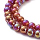 Brins de perles d'agate rouge naturelle galvanisées G-Z038-B04-01AB-4
