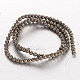 Round Natural Pyrite Beads Strands G-P061-22-4mm-2