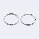 Rhodium Plated 925 Sterling Silver Open Jump Rings STER-F036-02P-0.9x9mm-2