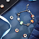 Pandahall 8 couleur verre perles européennes au chalumeau 14mm grands trous perles d'espacement breloques avec noyau en laiton argenté pour bracelets européens colliers fabrication de bijoux (64pcs LAMP-PH0002-17-6