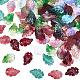 Hobbiesay 120 pendentif en forme de feuille de verre transparent de couleurs mélangées au hasard GLAA-HY0001-01-1
