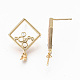 Brass Micro Pave Cubic Zirconia Stud Earring Findings KK-R117-057-NF-3