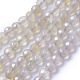Fili di perline di agata grigia naturale galvanica G-F627-01-A01-1