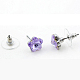 Real 18K Platinum Plated Alloy Sakura Austrian Crystal Jewelry Sets SJEW-DD0001-016B-3