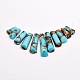 Assembled Bronzite and Synthetic Turquoise Beads Strands G-P298-F01-1