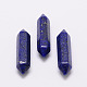 Cuentas de punto de doble terminación de lapislázuli natural teñido G-K009-35mm-01-1