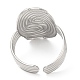 304 Stainless Steel Vortex Open Cuff Ring for Women RJEW-M149-17P-2