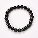 Bracelets extensibles perlés d'obsidienne naturelle BJEW-Q692-12-8mm-1