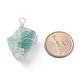 3pcs 3 styles quartz rose naturel brut et cristal de quartz et gros pendentifs en aventurine verte PALLOY-JF01391-3