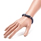 Bracelet extensible en perles de lapis-lazuli naturel (teint) BJEW-JB08879-01-3