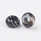 Randomly Mixed Natural Black Agate and Banded Agate European Beads G-G740-14x8mm-12-2