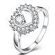 Romántico día de san valentín anillos de dedo de corazón de circonio cúbico de latón RJEW-BB00256-01-1