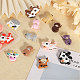 CHGCRAFT 18Pcs 18 Styles Cow/Cattle Food Grade Silicone Beads SIL-CA0002-86-4