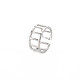 304 anello per polsino aperto vuoto rettangolare in acciaio inossidabile per donna RJEW-S405-161P-3