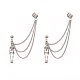 Skeleton Tibetan Style Alloy Dangle Stud Earrings EJEW-JE05194-1