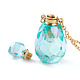 Electroplated Natural Quartz Crystal Openable Perfume Bottle Pendant Necklaces NJEW-H216-02C-G-4