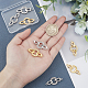SUPERFINDINGS 8 Sets 2 Colors Brass Fold Over Clasps Brass Micro Pave Cubic Zirconia Fold Over Clasps Oval Shaped Long-Lasting Platinum Golden Clasps for Jewelry Making FIND-FH0002-98-5