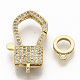 Brass Micro Pave Clear Cubic Zirconia Lobster Claw Clasps ZIRC-S066-009-2