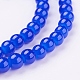 Blue Color Spray Painted Round Imitation Jade Glass Beads Strands X-DGLA-S076-6mm-33-3