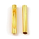 真鍮製チューブビーズ  中空カーブチューブ  ゴールドカラー  35x5.5mm  穴：5.5mm KK-D040-02G-3