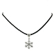 Halsketten mit Schneeflocken-Anhänger aus tibetischer Legierung NJEW-JN04538-04-1