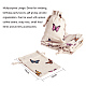 ポリコットン（ポリエステルコットン）パッキングポーチ巾着袋  印刷された蝶と  小麦  14x10cm ABAG-T004-10x14-03-2