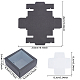 クラフト紙のボール紙ジュエリーボックス  PVCパーツ  正方形  ブラック  箱：8.3x8.3x3.6ミリ CON-FH0001-32C-2