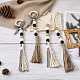 Crafans 4 pièces 2 style année senior thème corde de chanvre glands pendentif décorations HJEW-CF0001-17-5