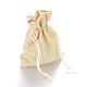 ポリエステル模造黄麻布包装袋巾着袋  クリスマスのために  結婚式のパーティーとdiyクラフトパッキング  レモンシフォン  12x9cm ABAG-R005-9x12-13-1