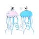 Boucles d'oreilles pendantes méduse acrylique EJEW-H089-01P-2