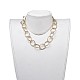 Aluminum Textured Cable Chain Bracelets & Necklaces Jewelry Sets SJEW-JS01094-03-10