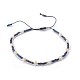 Nylon ajustable pulseras de abalorios trenzado del cordón BJEW-P256-A04-3