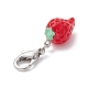 Opaque Resin Strawberry Pendant Decoration HJEW-JM01420-01-4