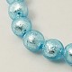 Chapelets de perles de feuille d'argent en verre FOIL-G019-10mm-03-1