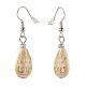 Teardrop Plating Acrylic Beads Dangle Earrings for Girl Women EJEW-JE04679-01-4