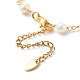 201 Stainless Steel Cross Link Bracelet with Natural Pearl Beaded Chains for Women BJEW-JB08543-6