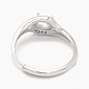 925 стерлингового серебра горный хрусталь коготь палец кольцо компонентов STER-E061-48P-4
