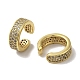 Серьги-каффы из латуни с микропаве из кубического циркония EJEW-R162-45G-2