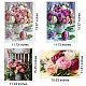4 Sets 4 Style DIY 5D Flower Pattern Canvas Diamond Painting Kits DIY-SZ0007-95-2
