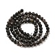 Brins de perles d'obsidienne aux reflets argentés naturels G-E608-A02-C-2