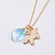 Unicorn Alloy Enamel Pendant Necklaces NJEW-JN02573-M-4