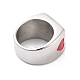 チタン鋼製フィンガー指輪  男性用指輪  トランプの模様で  ステンレス鋼色  9.5mm  内径：17.3mm RJEW-C019-02P-2