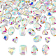 Fingerinspire 64 pz 4 forme strass a punta sul retro strass in vetro gemme ab colore rettangolo/goccia/cuore/ovale decorazioni per gioielli con cristalli posteriori placcati argento strass per creazione di gioielli RGLA-FG0001-11A-1