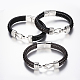 Men's Braided Leather Cord Bracelets BJEW-H559-21-1